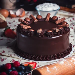 CHOCOLATE MOUSSE CAKE WITH FLAKE