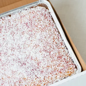 JAM COCONUT TRAY BAKE