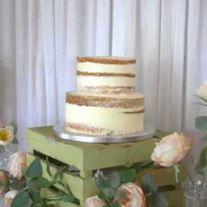 TWO TIER NAKED VANILLA WEDDING CAKE